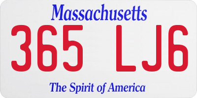 MA license plate 365LJ6