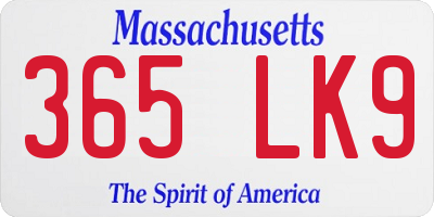 MA license plate 365LK9