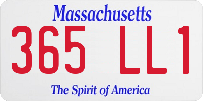 MA license plate 365LL1