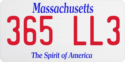 MA license plate 365LL3