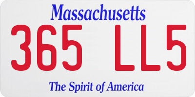 MA license plate 365LL5