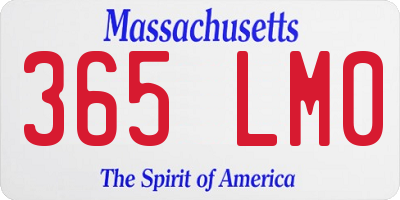 MA license plate 365LM0