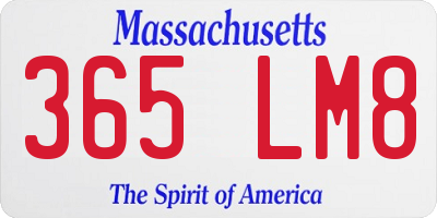 MA license plate 365LM8