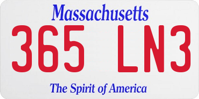 MA license plate 365LN3