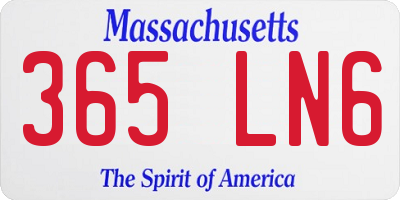 MA license plate 365LN6