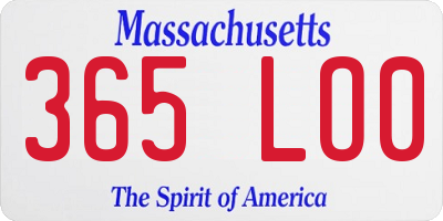 MA license plate 365LO0