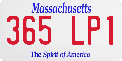MA license plate 365LP1