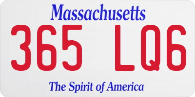 MA license plate 365LQ6