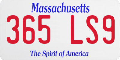 MA license plate 365LS9