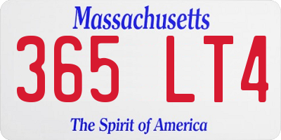 MA license plate 365LT4