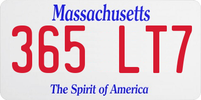 MA license plate 365LT7