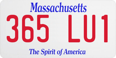 MA license plate 365LU1