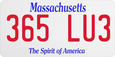 MA license plate 365LU3