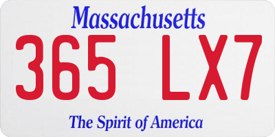 MA license plate 365LX7