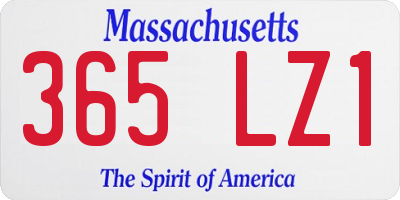 MA license plate 365LZ1