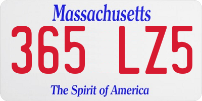 MA license plate 365LZ5