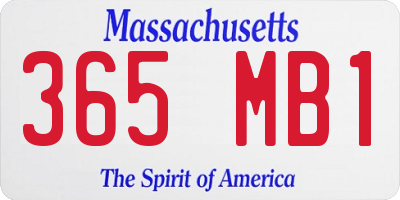 MA license plate 365MB1
