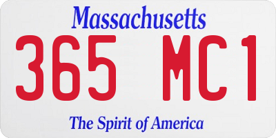 MA license plate 365MC1