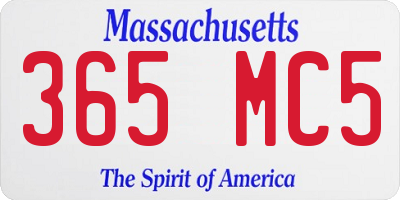 MA license plate 365MC5
