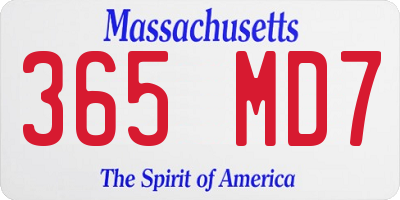 MA license plate 365MD7