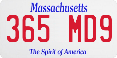 MA license plate 365MD9