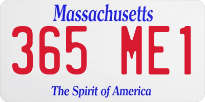 MA license plate 365ME1