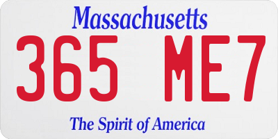 MA license plate 365ME7