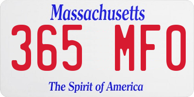 MA license plate 365MF0