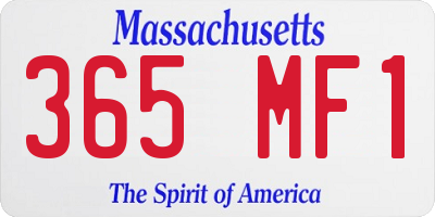 MA license plate 365MF1