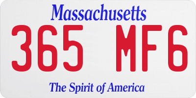 MA license plate 365MF6