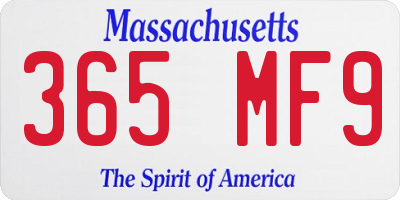 MA license plate 365MF9