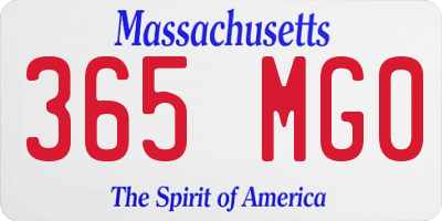 MA license plate 365MG0