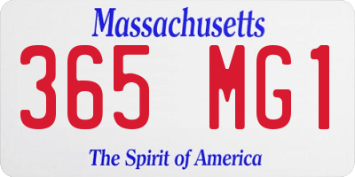MA license plate 365MG1