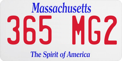 MA license plate 365MG2