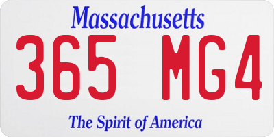 MA license plate 365MG4
