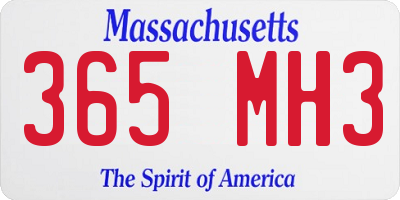 MA license plate 365MH3