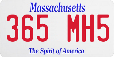 MA license plate 365MH5