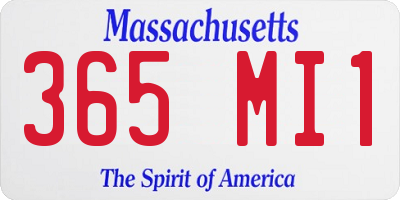 MA license plate 365MI1