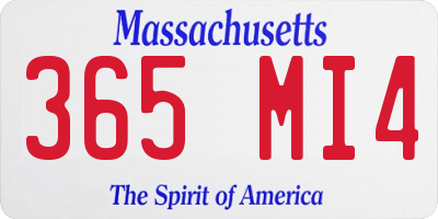 MA license plate 365MI4