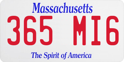MA license plate 365MI6