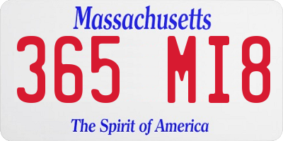 MA license plate 365MI8