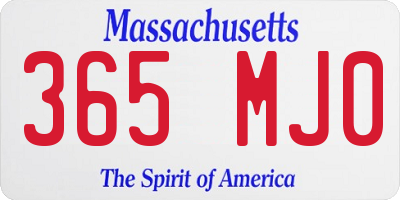 MA license plate 365MJ0