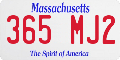MA license plate 365MJ2