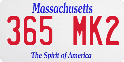 MA license plate 365MK2
