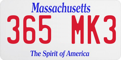 MA license plate 365MK3