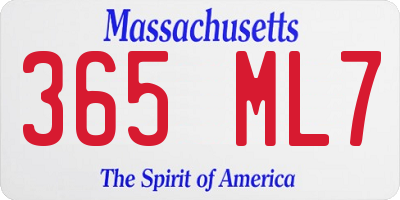 MA license plate 365ML7
