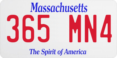 MA license plate 365MN4