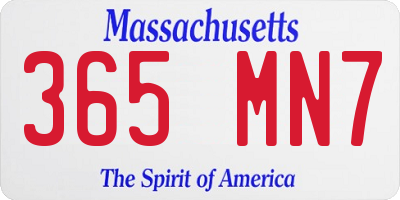 MA license plate 365MN7
