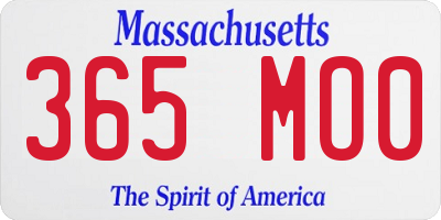 MA license plate 365MO0