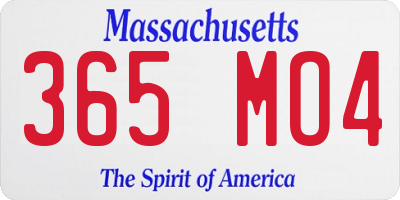 MA license plate 365MO4